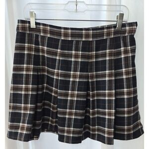 HOLLISTER Y2K Pleated Plaid Preppy 90's Academia Ultra High Rise Mini Skirt Sz L